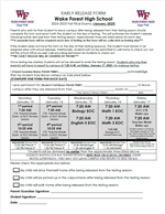 Exam Day Early Release Form